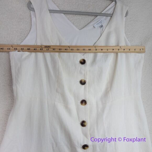New! City Chic Refinity Dress 100% Linen‎ Button Up in off white, size L - Picture 8 of 16
